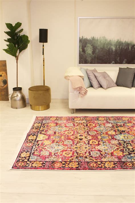 Round rug - Fernana (pink/multi) - Living room rugs