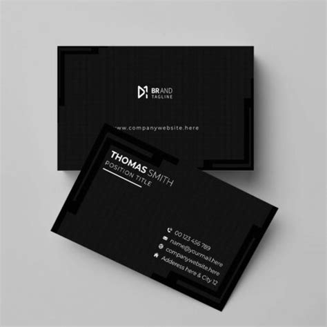 Black business card design template - MasterBundles