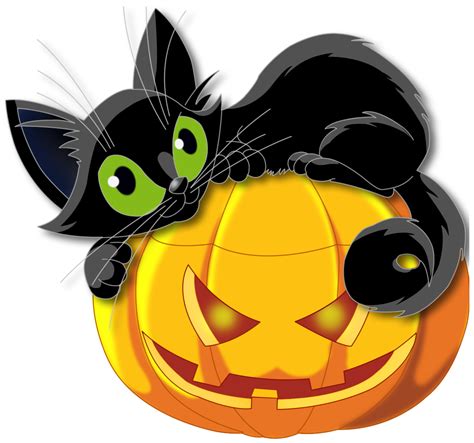 Large Transparent Halloween Pumpkin with Black Cat Clipart | Gallery Yopriceville - High-Quality ...