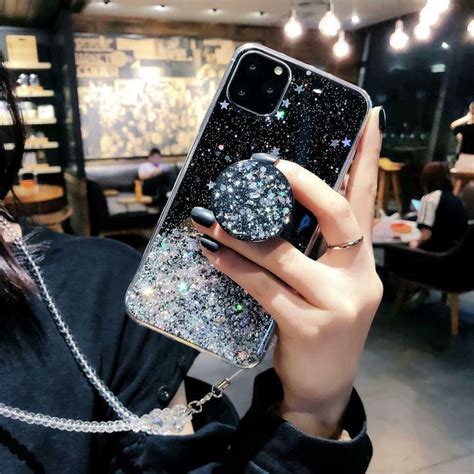 Bling Glitter Case For Iphone 11 Pro Max 11 XS XR X XS Max 6S 6 7 8 Plusslim Case With Stand ...