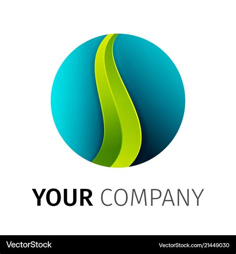 Blue and green round logo Royalty Free Vector Image