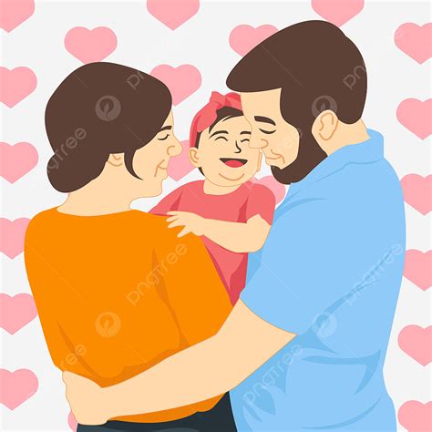 Loving Family Clipart Hd PNG, Happy Family With Love Pattern Background, Family, Father, Mother ...