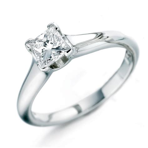 Platinum Princess Cut Diamond Ring - Engagement from Wharton Goldsmith UK