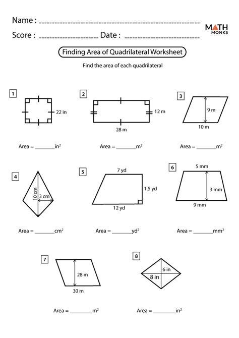 Quadrilateral Worksheets