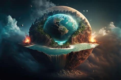 Premium Photo | Birth of the Planet Earth Fantasy Art