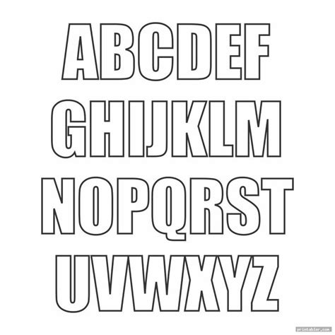 block letter font alphabet template for use - printabler.com | Block letter fonts, Lettering ...