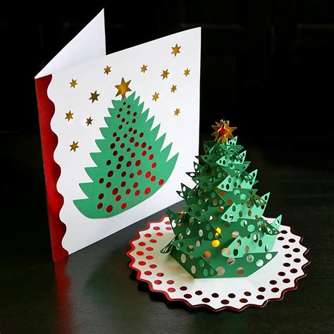 DIY Pop-up Christmas Tree Card Template SVG and PDF files for instant download