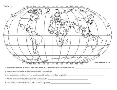 Worksheet About Latitude And Longitude