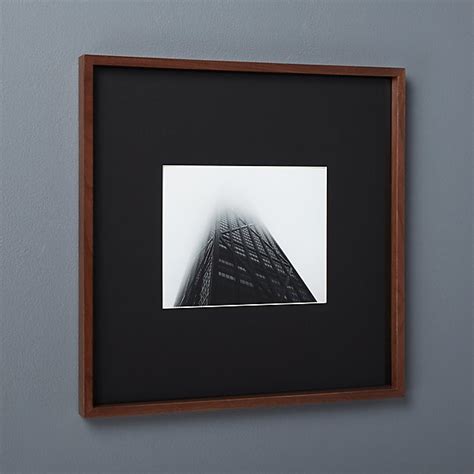 gallery walnut 8x10 picture frame with black mat | CB2