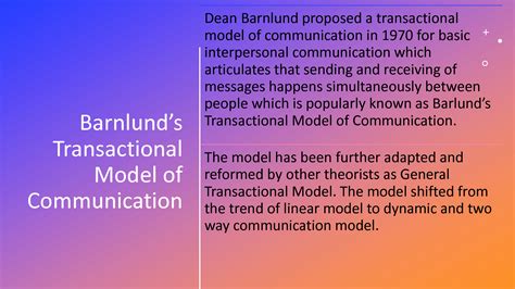 SOLUTION: Barnlund s model of communication 1 - Studypool