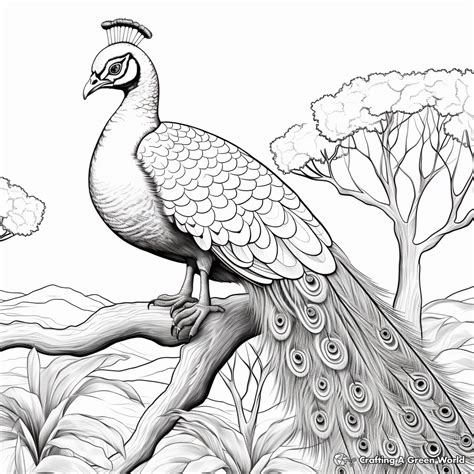 Realistic Peacock Coloring Pages - Free & Printable!