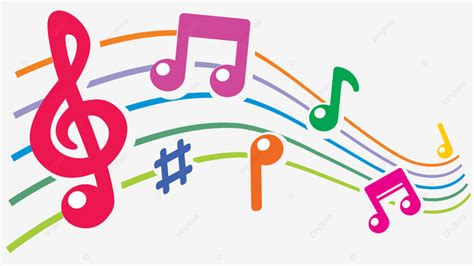 Colorful Music Notes Vector Hd PNG Images, Musical Notes Staff Colored Clip Art, Note, Staves ...