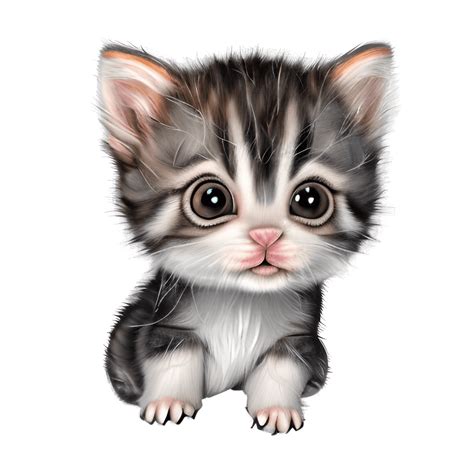 Hyperdetailed Realistic Cute Baby Kitten Clipart · Creative Fabrica