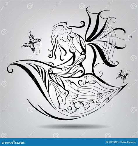 Girl With Butterfly Wings. Vector Illustration Royalty Free Stock Images - Image: 37675869