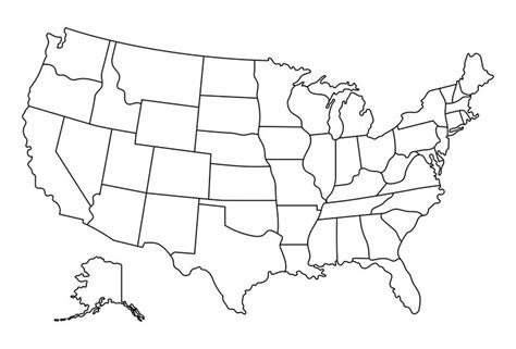 Blank Outline Map Of The United States | Us state map, Map outline, United states map