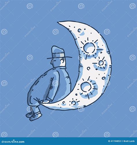 Man on the Moon stock illustration. Illustration of peaceful - 41194853