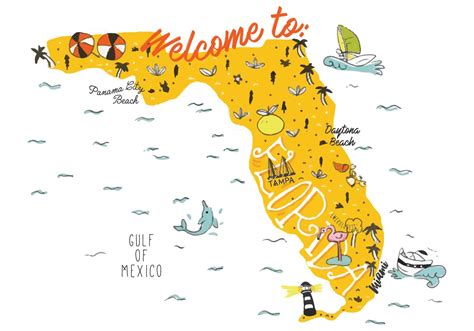 Florida Map Hand Drawn Illustration Vector 157254 Vector Art at Vecteezy