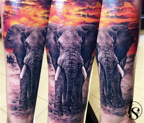 African elephant tattoo by Zsofia Belteczky | No. 1061