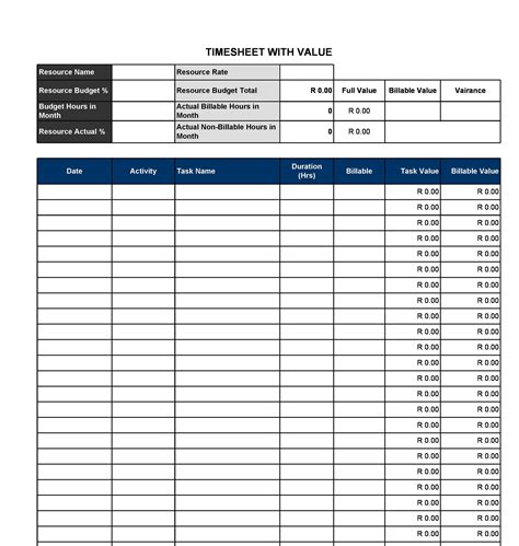 Timesheet Template For Excel | Images and Photos finder