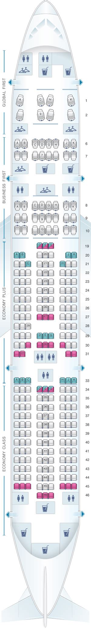 Seat Map United Airlines Boeing B777 200 (777) - version 1 | SeatMaestro