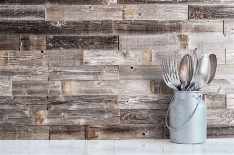 Peel and stick wood backsplash by Vintawood. | Beadboard backsplash, Decorative tile backsplash ...