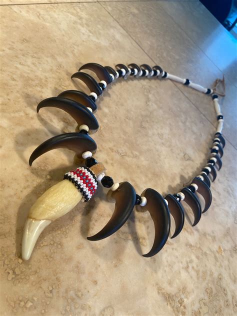 Black Bear claw necklace native american made with RESIN claws | Etsy