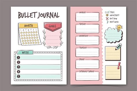 Premium Vector | Bullet journal planner template