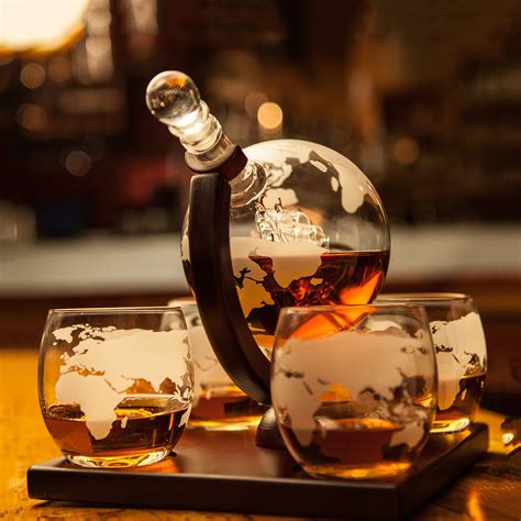 Etched Globe Whiskey Decanter Set - Royal Decanters - Touch of Modern