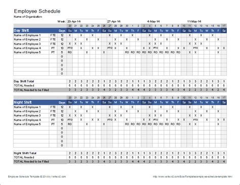 Employee Schedule Templates | 11+ Free Printable Word, Excel & PDF Samples, Formats, Examples