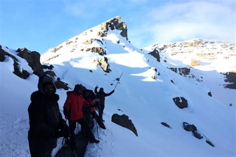 Why is Mount Kilimanjaro covered with snow at the summit?