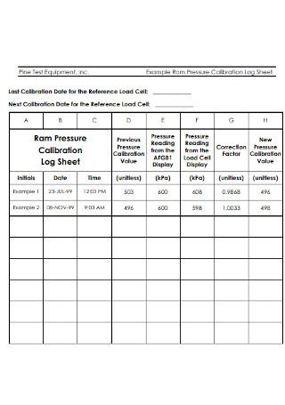 9+ SAMPLE Equipment Calibration Logs in PDF | MS Word