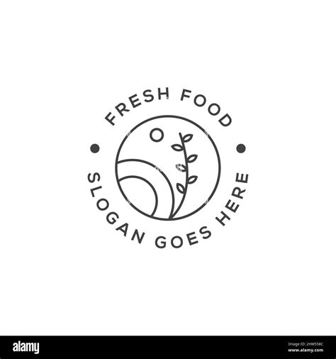 simple outline fresh food logo design inspiration, organic food logo creative design vectors ...