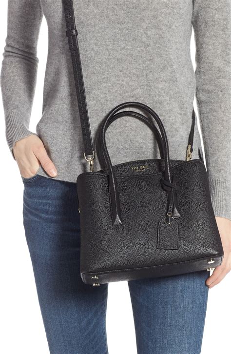 Kate Spade Medium Margaux Leather Satchel in Black - Lyst