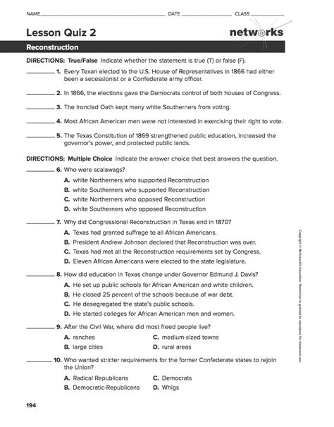 Printable History Worksheets