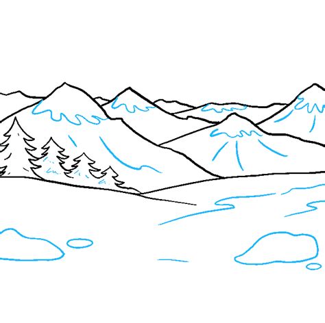 How to Draw Mountains: Step 9 Girl Drawing Easy, Art Drawings Simple, Drawing For Kids ...