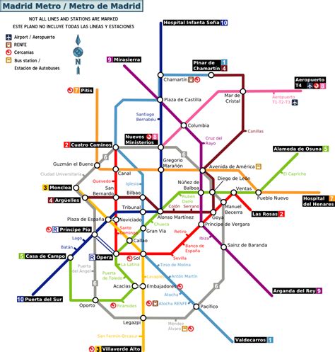 Madrid Spain Metro Map