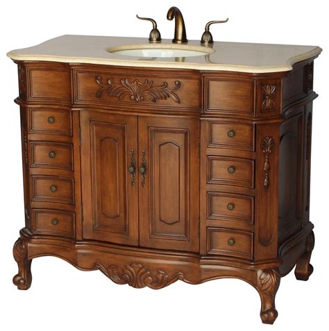 42" Antique Style Single Sink Bathroom Vanity Model 2815-42 BE - Victorian - Bathroom Vanities ...