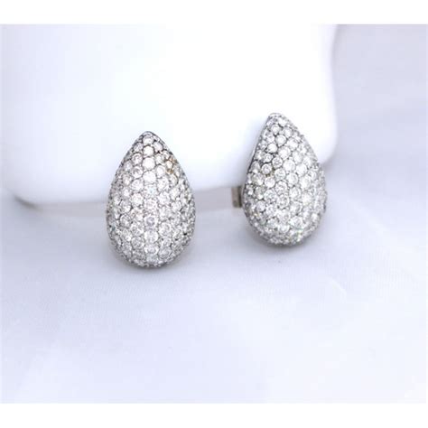 diamond pavé earrings set in 18ct white gold