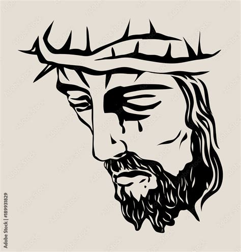 Jesus Christ Face, art vector sketch drawing design Stock Vector | Adobe Stock