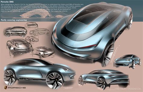 the concept car is shown in blue and gray colors, with all its features on it