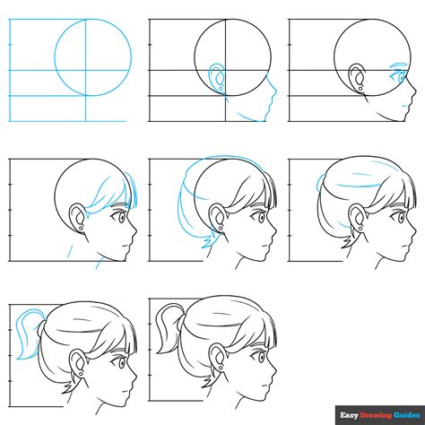 How To Draw The Head And Face Anime Style Guideline Side View Drawing – Themelower