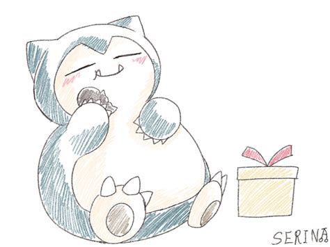 Snorlax eating chocolate by SERINA27s on DeviantArt