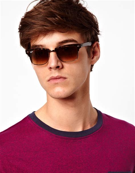 Ray-ban Clubmaster Sunglasses in Brown for Men | Lyst