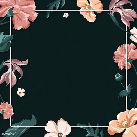 Colorful floral frame on a black background | premium image by rawpixel.com / Aew | Flower ...