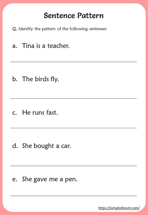 identify-the-sentance-pattern-worksheet - Your Home Teacher