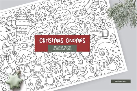 Christmas Gnomes Coloring pages | Creative Market