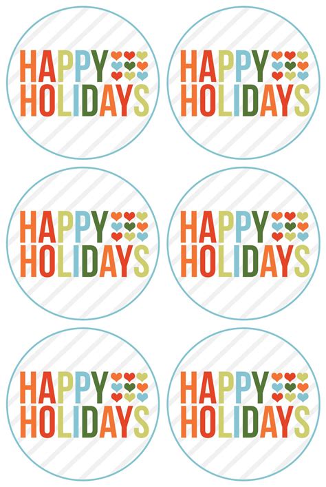 Happy Holidays Gift Tag Printable - Printable Word Searches