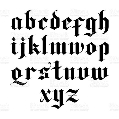 blackletter gothic vector font. lowercase letters | Lettering styles alphabet, Tattoo lettering ...