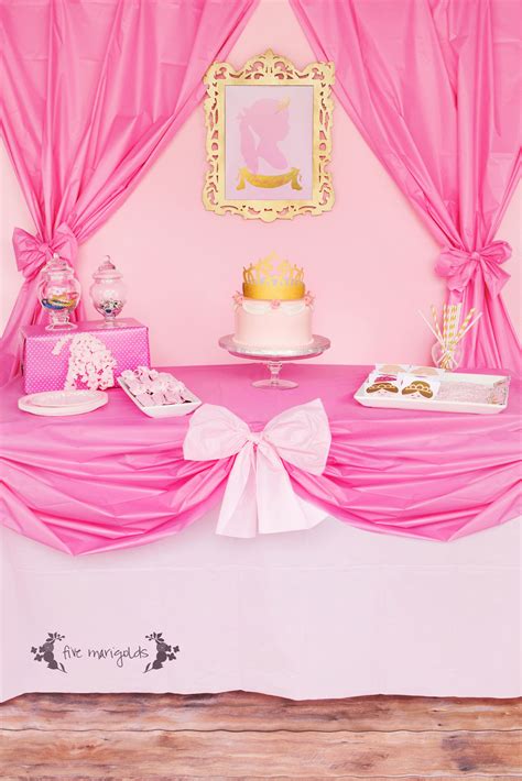 Princess Birthday Party Table Setting | Five Marigolds | Pink princess party, Princess party ...