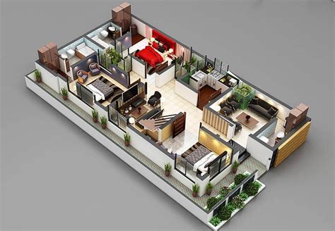 35 Stylish Modern Home 3D Floor Plans - Engineering Discoveries